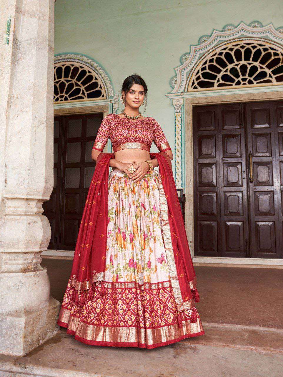 Women's Tussar Silk Patola Print Lehenga Choli with Dupatta ? Foil Work Stitched Lehenga Set - Image 8